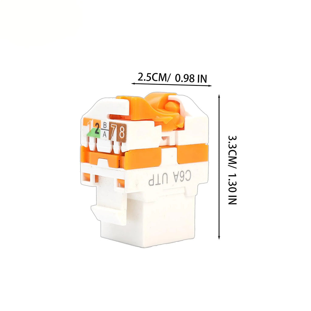 RJ45 Cat6/5e/6A Slim Profile Keystone Jack 90-Degree Ethernet Punch Down Keystone Jack Compatible Patch Panel and Wall Plate
