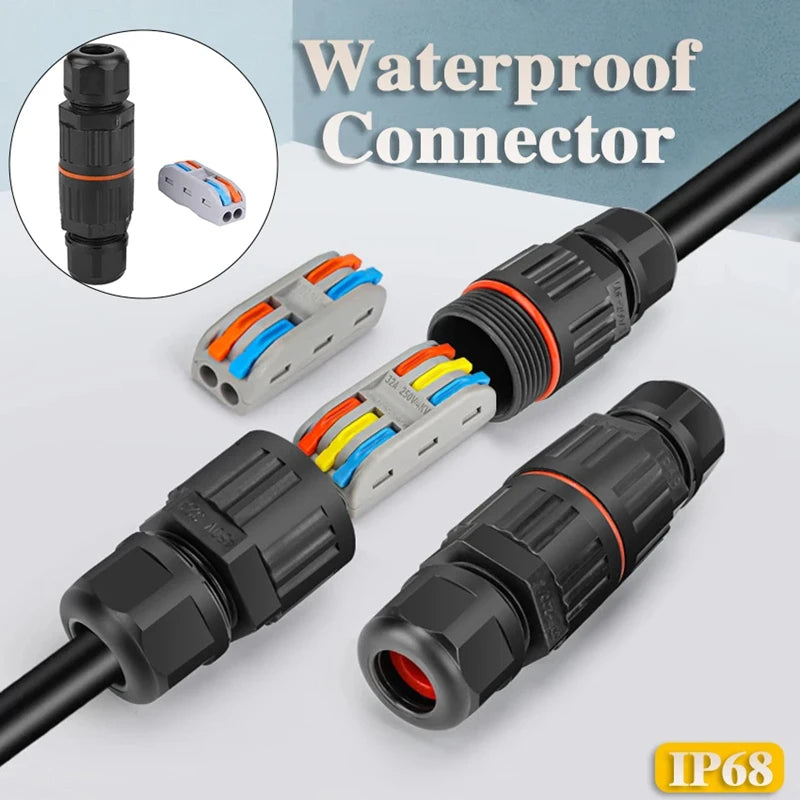 IP68 Waterproof Joint Wire Quick Connection Connector 2/3 Pin Solder Less LED Lamp Wiring Outdoor Rainproof Terminal New