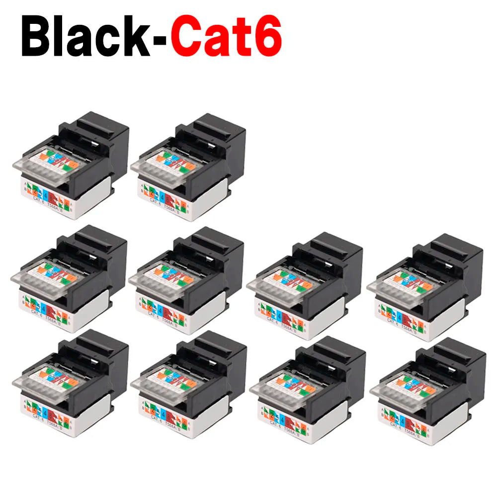 For RJ45 Module Coupler Ethernet Module Female Jack Wall Adapter RJ45 Cat6/Cat5e Ethernet Keystone Jack No Punch-Down Tool-Less