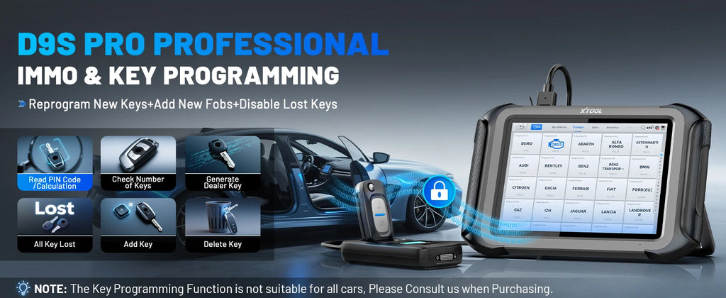 XTOOL D9S PRO D9SPRO Car Diagnostic Tool Bluetooth ECU Programming/Coding Automotive Scanner 45 Services CANFD DOIP FCA Topology
