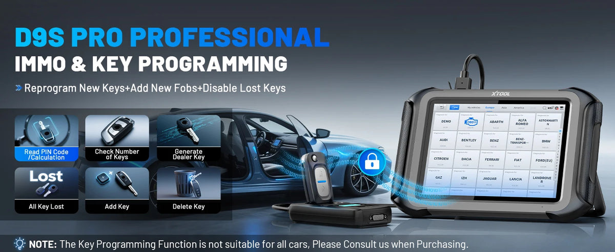 XTOOL D9S PRO D9SPRO Car Diagnostic Tool Bluetooth ECU Programming/Coding Automotive Scanner 45 Services CANFD DOIP FCA Topology