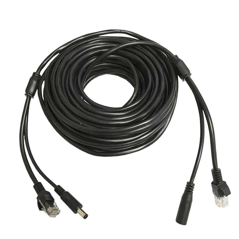 BNC Video + DC Power Extension Cable 5-50M | Outdoor 2-in-1 Coax Cable for CCTV DVR AHD TVI CVI Camera System