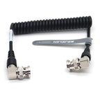 Right Angle BNC To Right Angle BNC Spring Cable SDI 12G Video Cable 75 Ω Coaxial Cable Camera Video Transmission Line