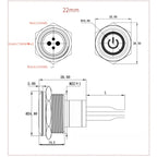 16 19mm Metal Pushbutton Switch High Current 10A Outdoor IP68 Self-Locking Reset Waterproof Start Power Button