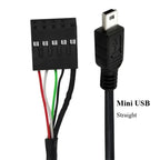 50CM USB 2.0 Micro 5Pin /Mini 5Pin Male To 9Pin Female 2.54 USB Header PCB Motherboard Cable Left/Right Angle