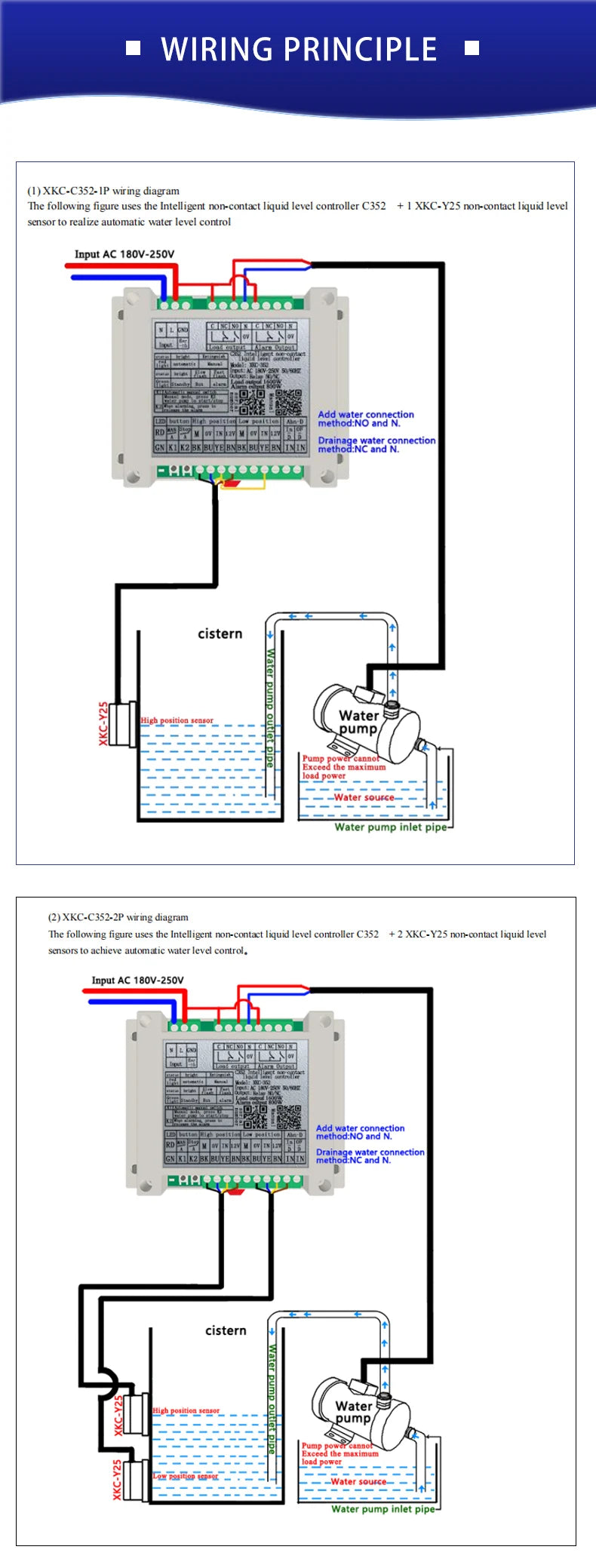 XKC-C352 Non-contact Level Controller  Water Level Sensor Level Sensor Automatic Water Replenishment Water Tank Sensor