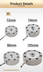 Compression/Tension Spoke Load Cell 30kg-5t Options, 5-Digit Display Controller, Relay Outputs OUT1/OUT2 8 Mounting Holes