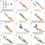 Denswire Tool-Free RJ45 Connectors | UTP Cat5e Cat6 Cat7 Ethernet Plugs for Solid & Stranded Cable