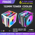 Metalfish CPU Air Cooler 4 6 Heat Pipe PC Radiator Cooling ARGB PWM 12cm Fan For 1851/1700/1200/115X/AM5/AM4/2011/X79/X99