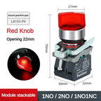 XB4 Knob Switch with Light 22mm 2/3Position Self Locking 1NO/2NO/1NO1NC Select Rotary Switch with LED 12V 24V 220V 10A Red Green