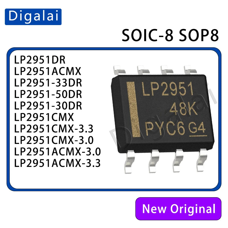 100%NEW original 5PCS LP2951DR LP2951ACMX LP2951-33DR 50DR 30DR LP2951CMX-3.3 3.0 LP2951ACMX-3.3 SOIC-8 Linear regulator chip