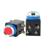 ABILKEEN LA18-22 2NO2NC Metal Push Button Switch 25MM Mount Size Momentary/Latching Rotary/Mushroo Head Power Control Switch