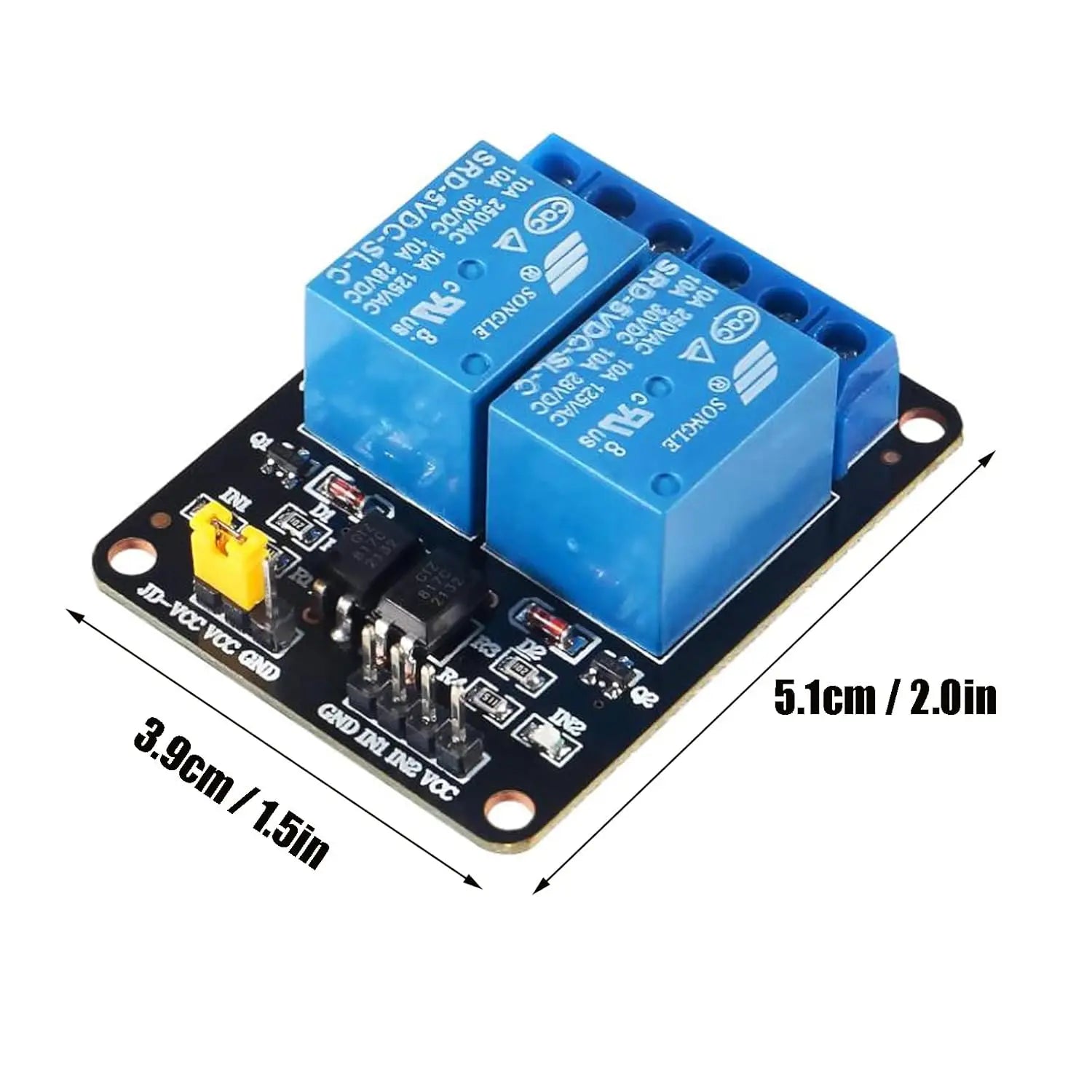 5V 2 Channel DC 5V Relay Module High and Low Level Trigger with Optocoupler Isolation Relay Module for Arduino Relay
