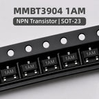 50PCS MMBT3904 MMBT3906 SOT-23 SMD Transistor NPN PNP General Purpose Switching BJT 1AM 2A Marking Code Electronic Components