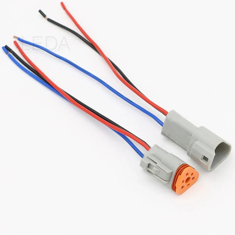 1Pcs DT Waterproof Automotive Connector With 15cm Wiring DT06-2S/DT04-2P 3P 4P 6P 8P 12P Male Female Plug Socket For Automobile