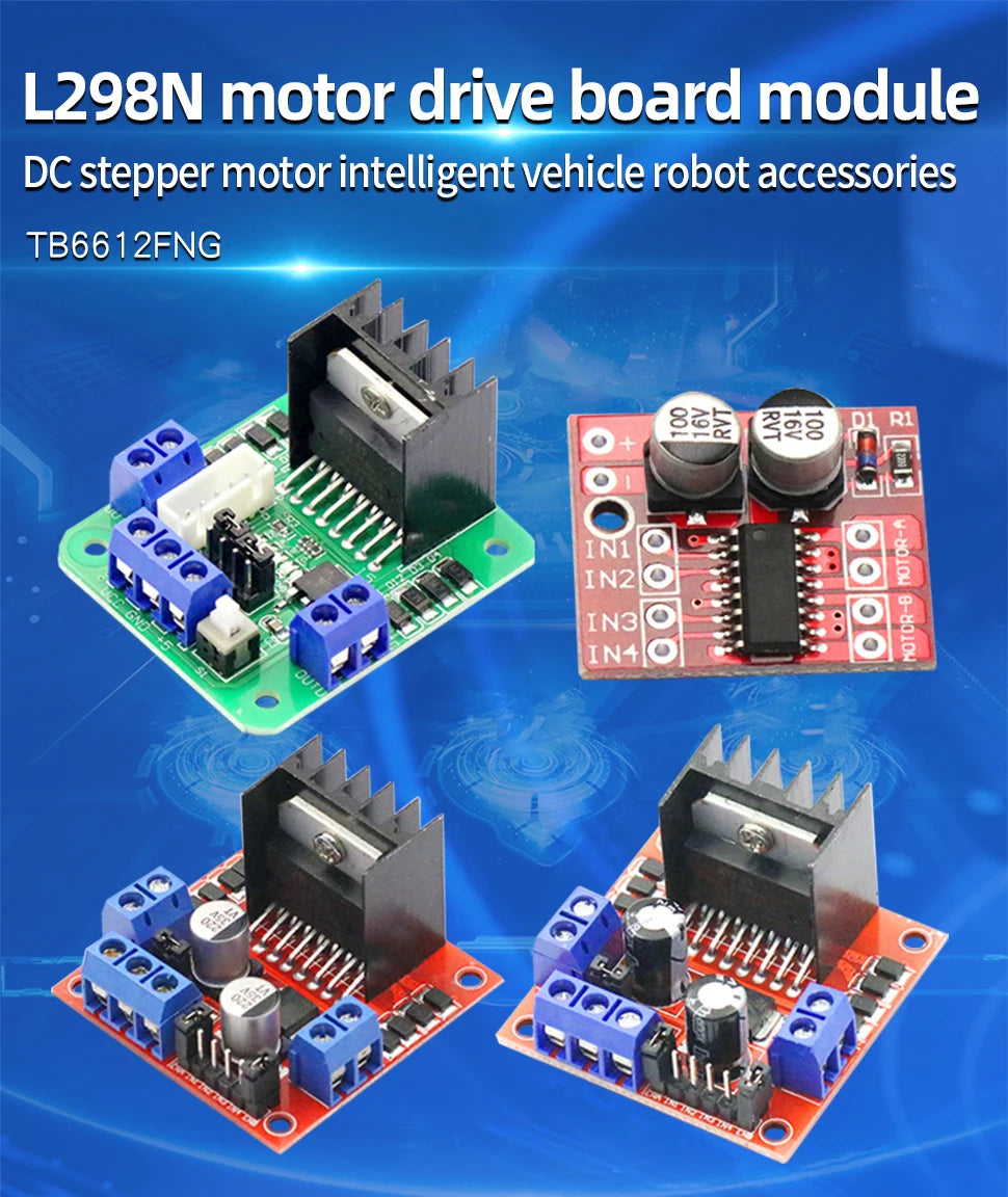 1PCS L298N Driver Board Module L298N Stepper Motor Smart Car Robot Breadboard Peltier High Power L298 DC Motor Driver