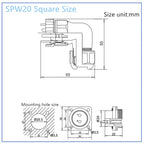 SP20 IP68 Waterproof Quick Connector Socket Multipole Plug Dustproof Right angle Square Industrial Aviation 1-14Pin Connectors