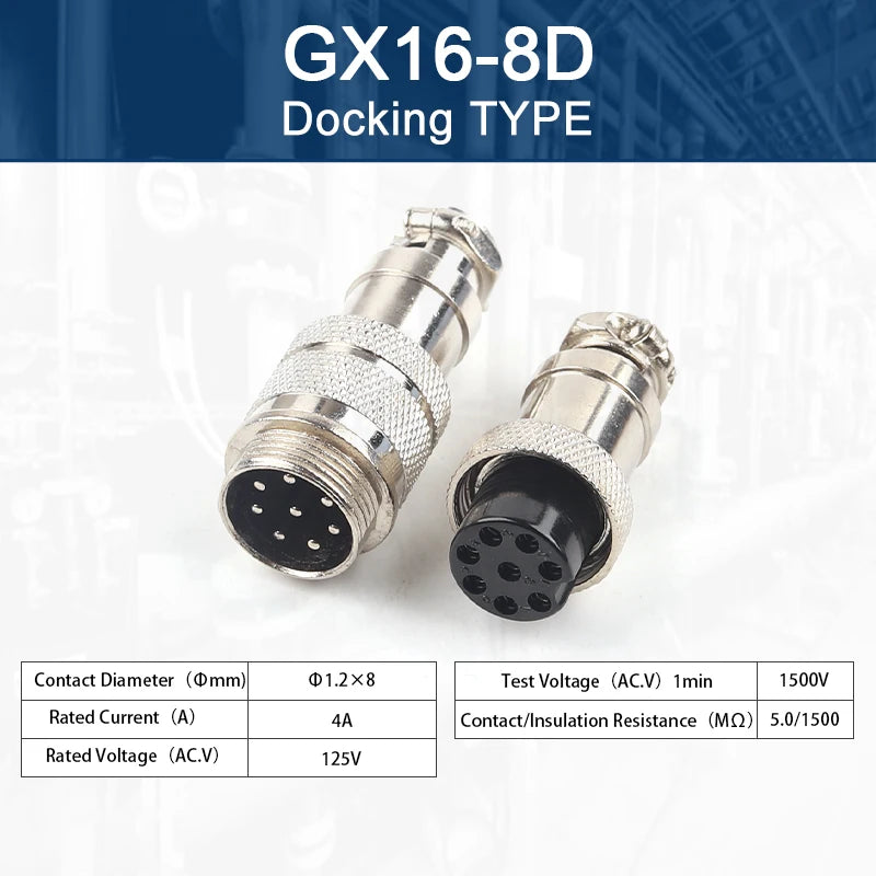 GX16 2/3/4/5/6/7/8/9/10 Pins Aviation Plug Aviator Socket Butt Joint Male&Female Docking Connectors