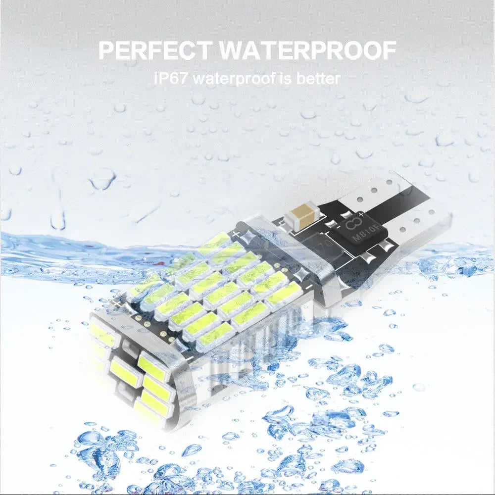 2/6pcs T15 Reverse Light W16W Led Super Bright 10W Canbus Backup Light Car Park Light White Red 12V