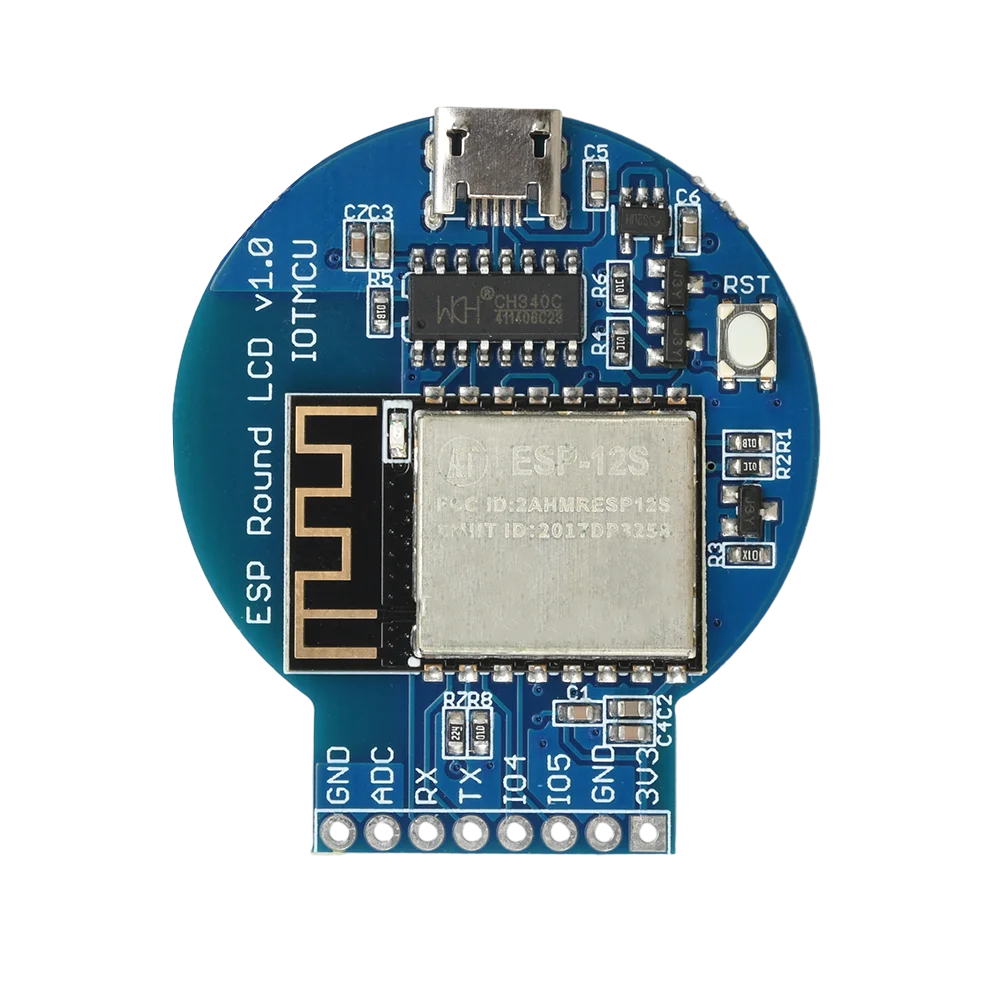 1.28-inch Circular LCD Display ESP8266 Development Board NodeMCU Expansion with GC9A01 Chip 240x240 Resolution for IoT Projects
