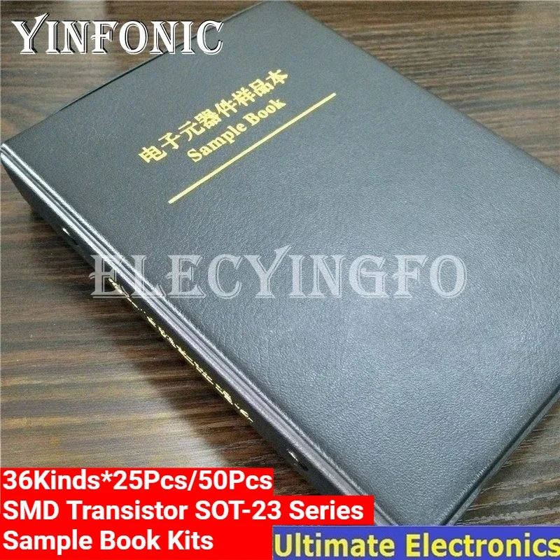 Transistor SOT-23 Sample Book 36 Kinds*25Pcs/50Pcs 900Pcs/1800Pcs Assorted SMD Transistors Kits S9012 SS8050 SS8550 2N5401