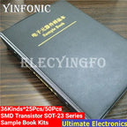 Transistor SOT-23 Sample Book 36 Kinds*25Pcs/50Pcs 900Pcs/1800Pcs Assorted SMD Transistors Kits S9012 SS8050 SS8550 2N5401