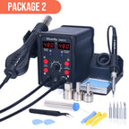 Silverflo 8586D-II Soldering Station 2 IN 1 Soldering Iron Hot Air Station Welding Rework Station With10-Minute Sleep Mode