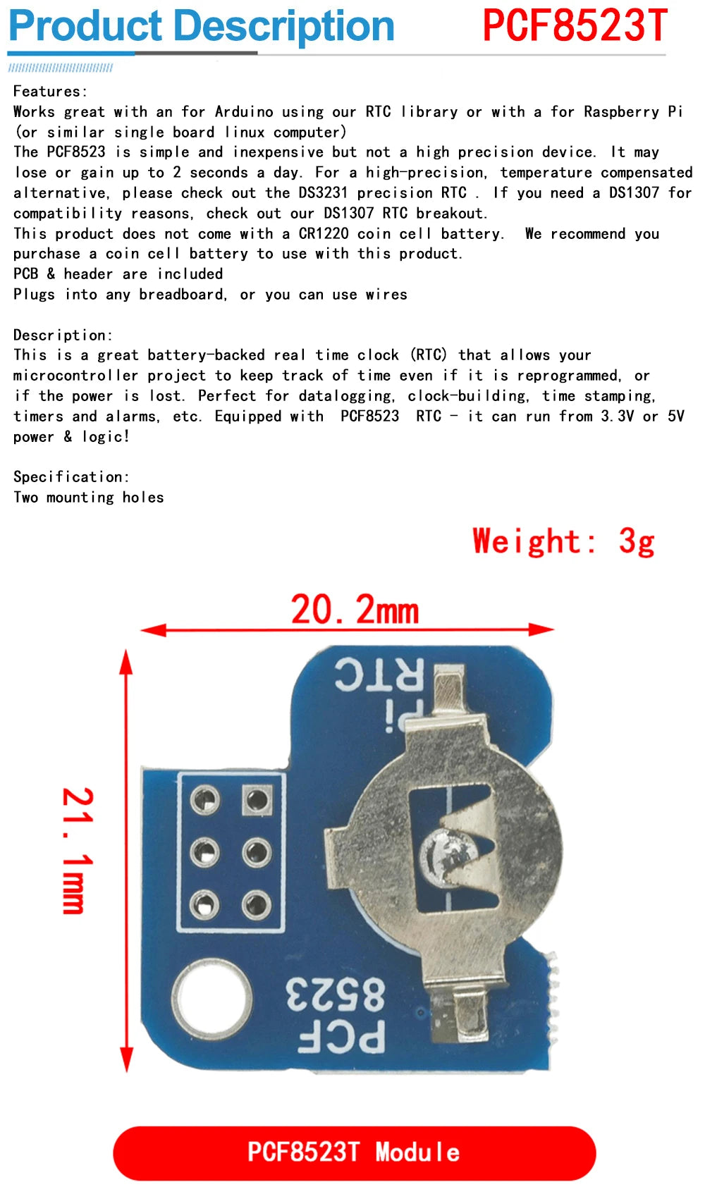 1PCS PCF8563 DS3231 PCF8523 AT24C32 DS1302 DS2121SN  IIC Precision RTC Real Time Clock Memory Module For Arduino new original