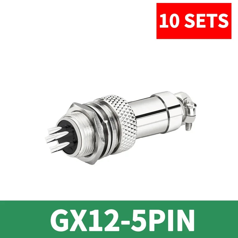 10Pcs GX12 Aviation Circular Connector 2Pin 3pin 4pin 5pin 6pin 7pin M12 Male Plug& Female Socket 12mm DF12