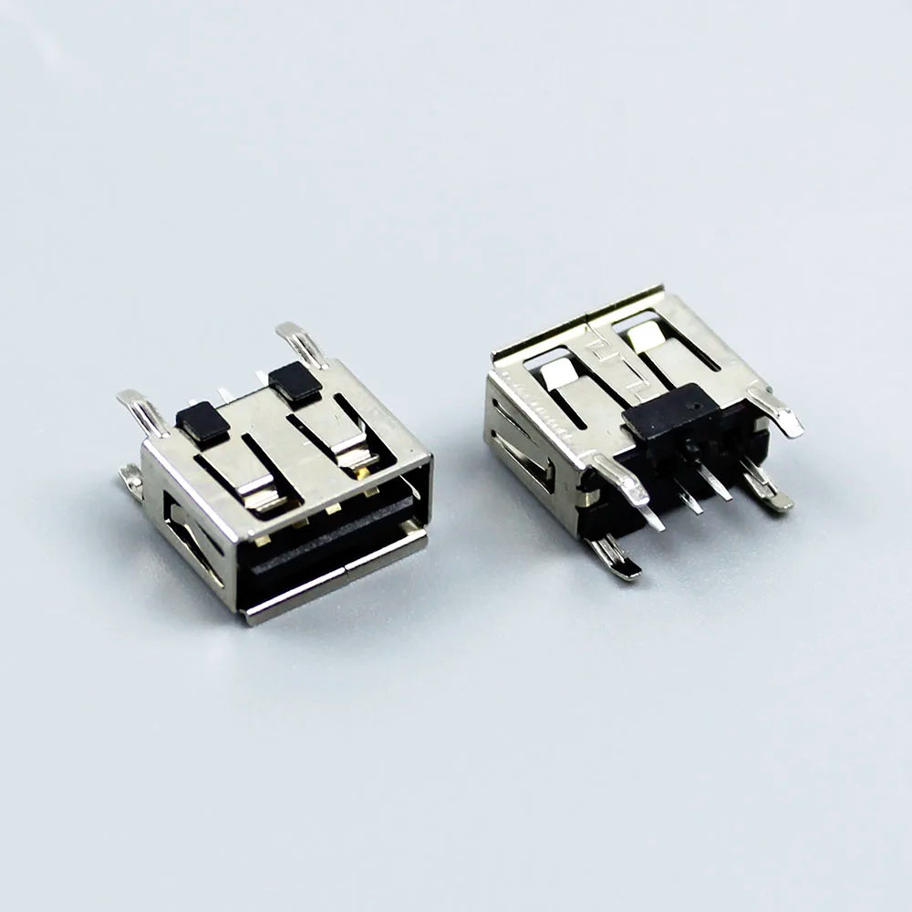 1-10PCS NEW A Type Flat Angle 180 Degree Female USB PCB Connector Socket USB Jack Plug