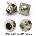 1PCS N To SMA Connector L16 N Female to SMA Female Coax  Adapter Test Converter 4 Hole Flange Panel RF Antennas Connector