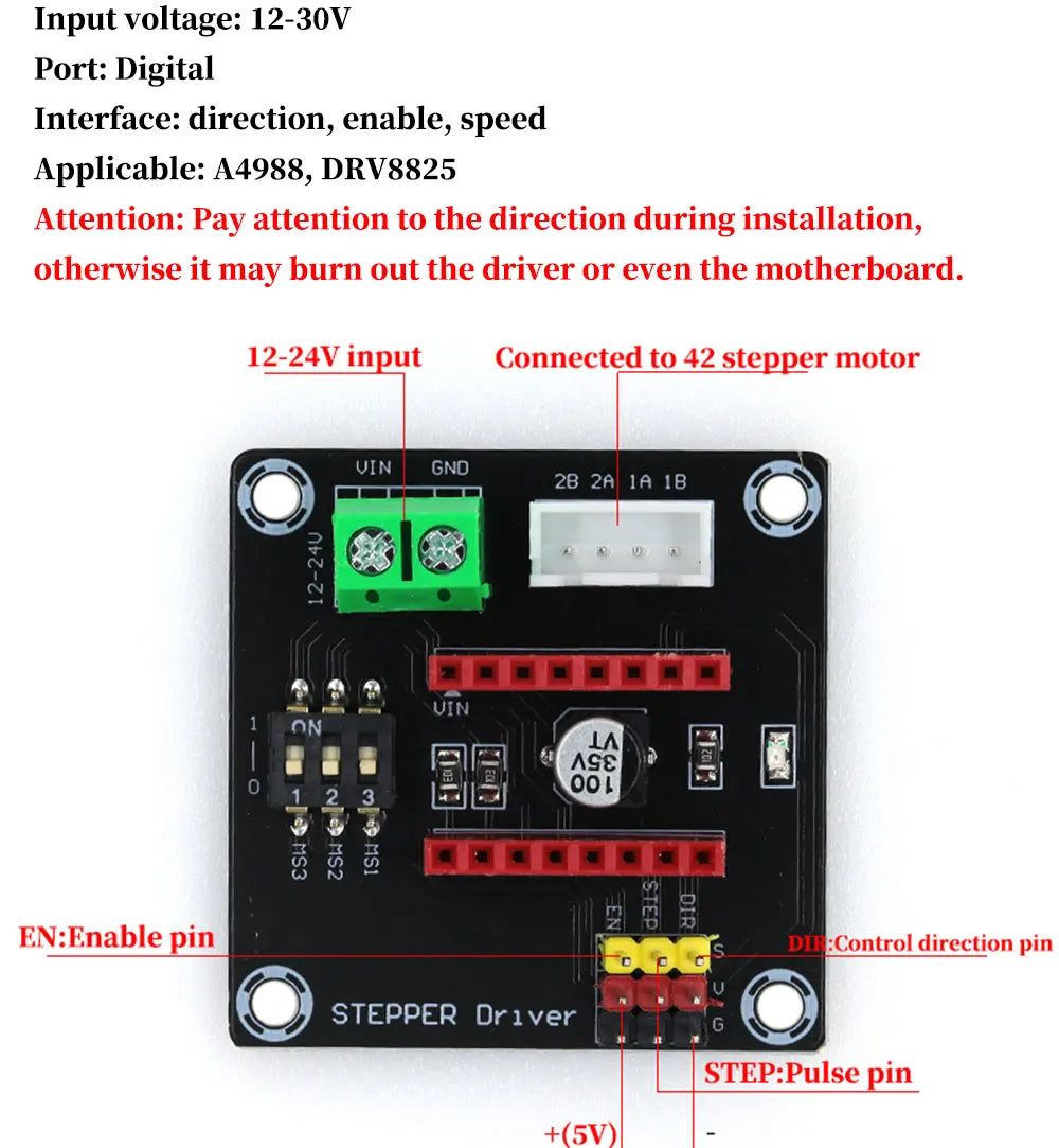 3D Printer Parts A4988 DRV8825 Stepper Motor Driver With Heat sink For SKR V1.3 1.4 GTR V1.0 RAMPS 1.4 1.6 MKS GEN V1.4 board