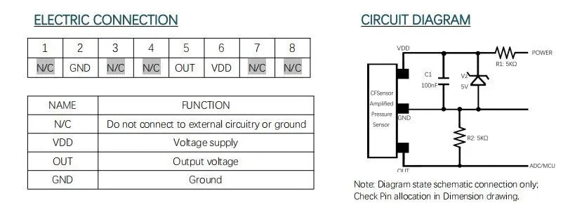 XGZP6899A Differential Pressure Sensor Flow Wind Pressure Gas Pressure Sensor Gas Pressure Sensor 5V Suitable for Ventilator