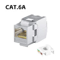 Tool-Less Cat6a Cat7 Keystone Jack RJ45 STP Zinc Alloy Module Coupler 22-26 AWG Shielded Network Ethernet Adapter