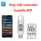 WS2812B COB LED Strip Lights DC5V 5mm Full Color SPI RGB-IC 100/160LEDs Individually Addressable Smart Pixels Tape Light