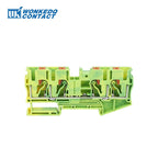 PT6-QU-PE Earthing Terminal Block on Din Rail Ground Electrical 6mm Yellow/Green Wires Connector PT 6-Quattro-PE