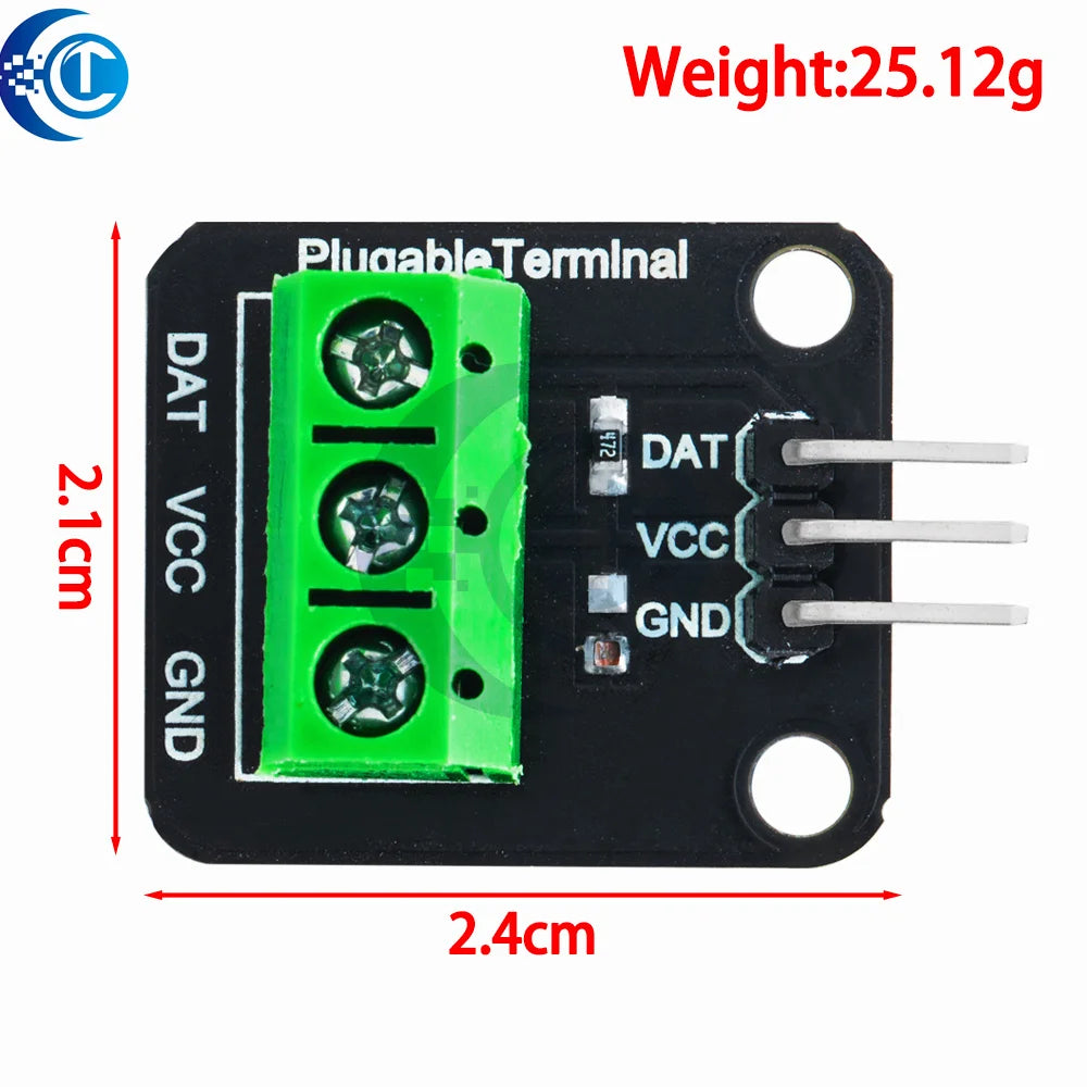 Waterproof DS18B20 Temperature Sensor Module Kit  100CM Digital Sensor Cable Stainless Steel Probe Terminal Adapter For Arduino