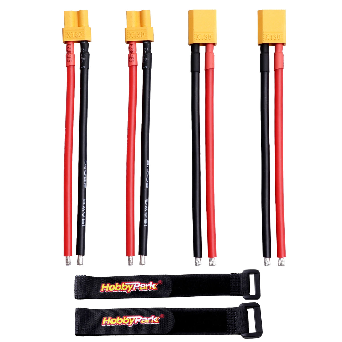 HobbyPark XT30 Connector Set Male & Female with 16AWG Silicone Cable Compatible with RC Lipo Battery for Cars Drones Boats Airpl