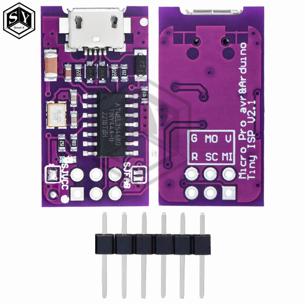 Micro USB Tiny AVR ISP ATtiny44 ATTiny45 ATTiny85 USBTinyISP Programmer Module  IDE Bootloader ISP Microcontroller 5V