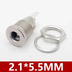 10/50PCS DC099 5.5mm*2.1mm DC Power Jack Socket Female Panel Mount Connector Metal DC-099 Open Hole 11MM 5.5*2.1 5.5*2.5