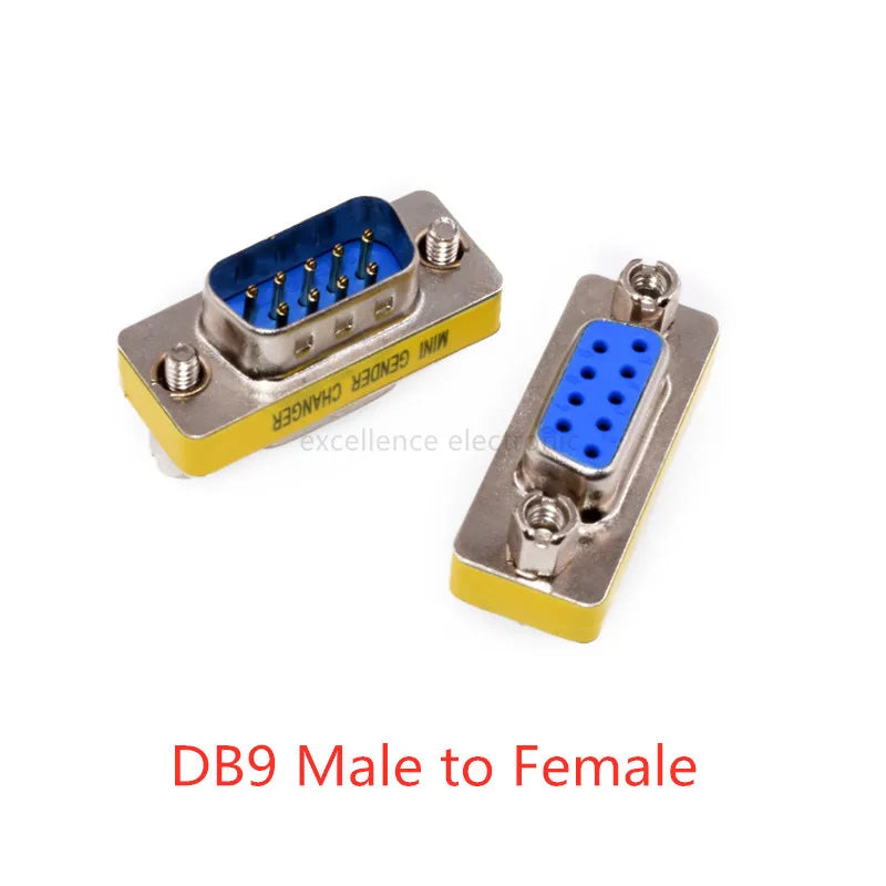 1PCS Mini Gender Changer Adapter DB9/DB15 VGA Male to Female/Male to Male/Female to Female RS232 Serial Plug Com Connector