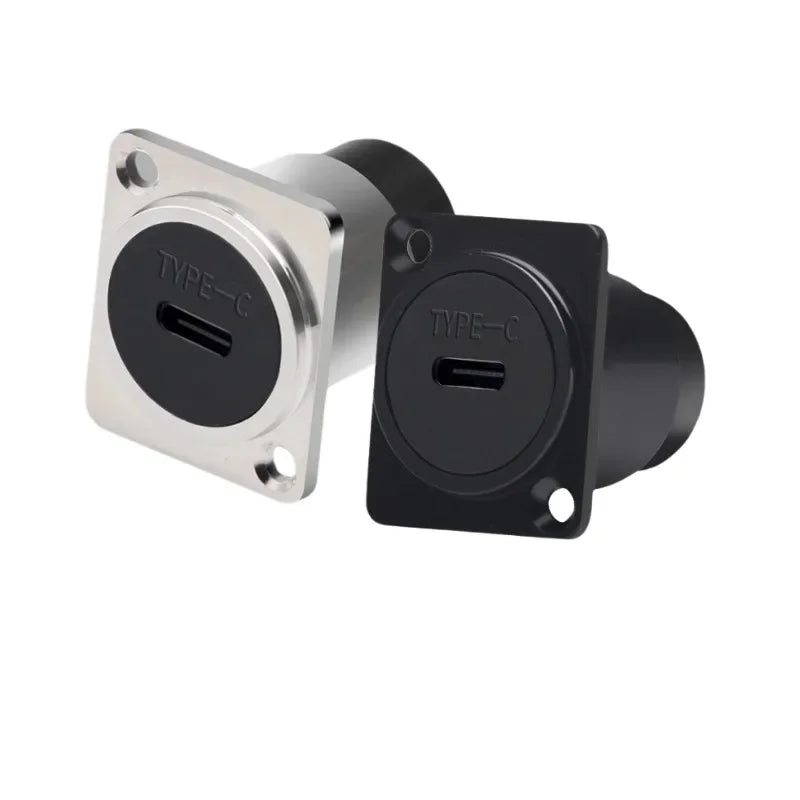 1pc Metal Round/D Type Module RJ45 CAT6&USB 2.0/3.0&Type C&HDMI-Jack Socket Through Network Panel Mounting Electronic Connector