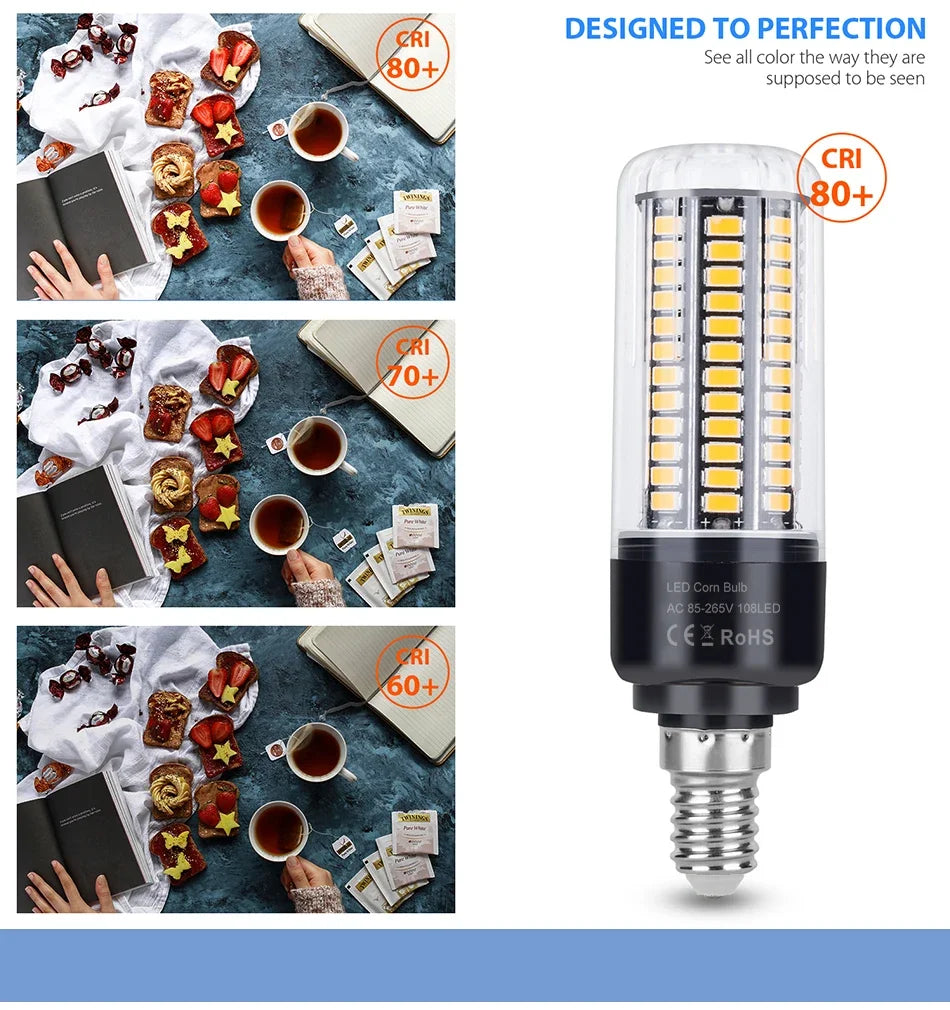 30W LED E27/E26 Corn Light Bulb E14 Chandelier Lamp B22 Ceiling Bulbs AC 85-265V No Flicker For Home Living Room Cold/Warm White