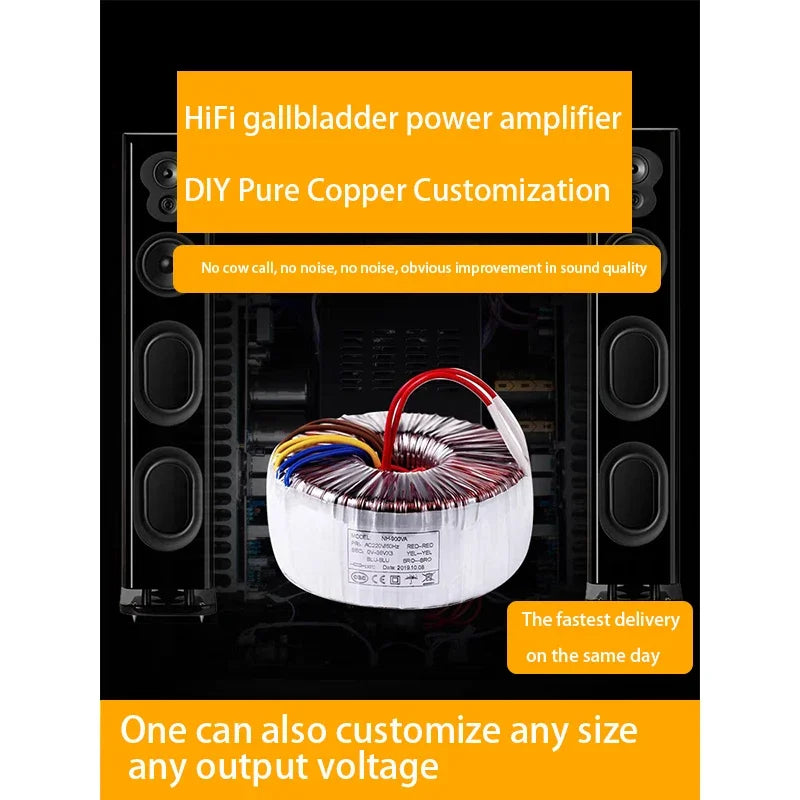 Toroidal Power Transformer, 12V/36V/220V, 10-10000W Step-Up/Step-Down Transformer, Audio Amplifier, Parameters Can Be Customized