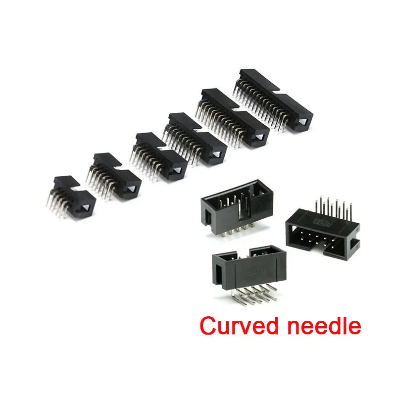 5-50Pcs Dip 6/10/20-40Pin 1.27mm 2.0mm 2.54mm Pitch Male Socket Straight Idc Box Headers Pcb Connector Double Row Dc3 Header