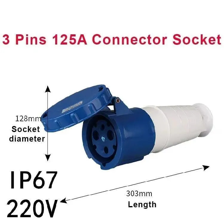 63A/125A Waterproof IP67 Aviation Explosion-proof Connector Surface And Concealed Industrial Plug Connctor 3 4 5 Core Pins