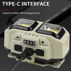 HOMEFISH COB LED Headlamp Induction USB Rechargeable Head Flashlight Powerful Work Light for Outdoors Camping Fishing