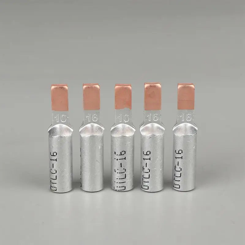 5Pcs DTLC-10/16/25/35/50/70 Electrical Cable Wire Tubular Lug Screw Connection Connector Copper-AL Cord Spade Pin Crimp Terminal
