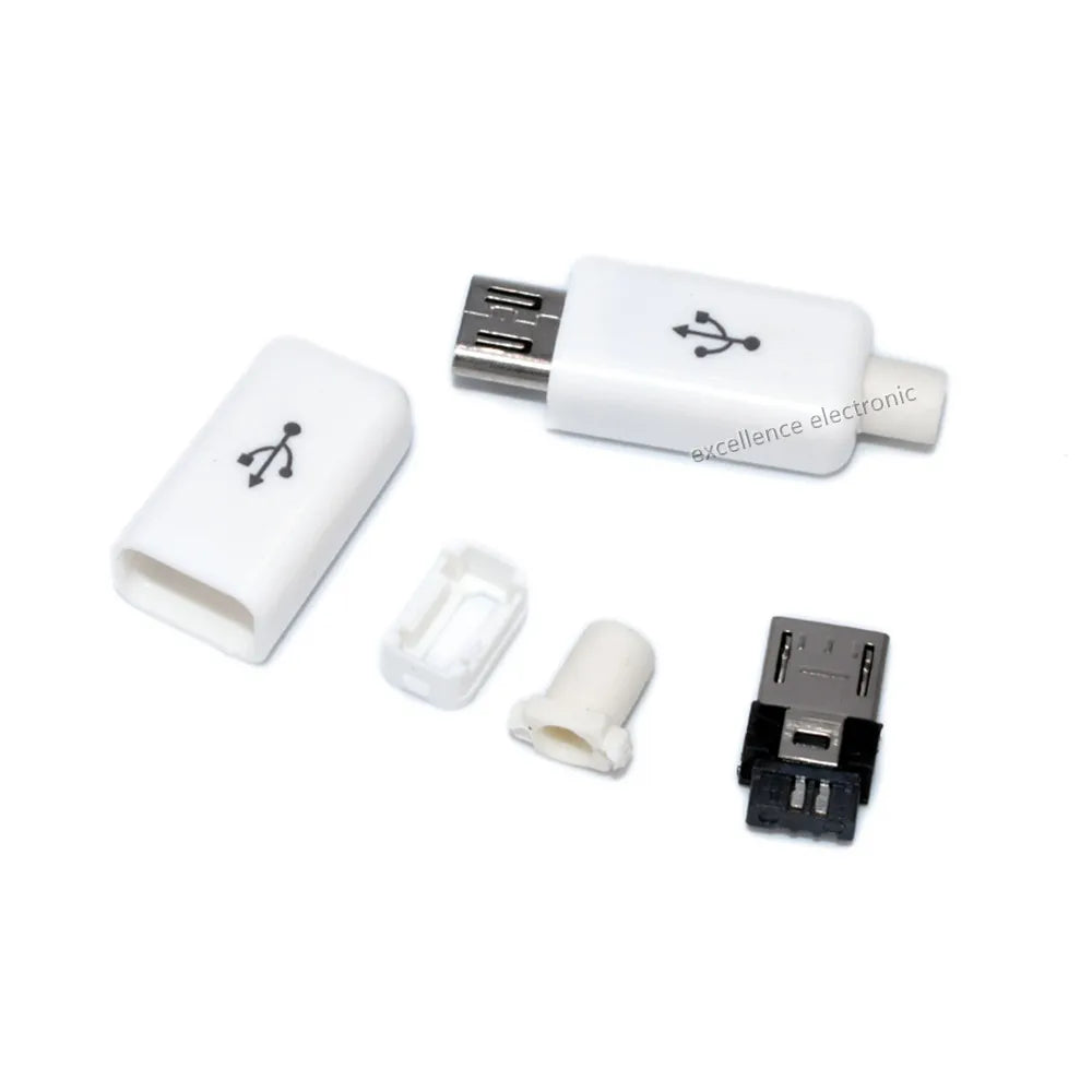 10Pcs USB Connectors Type B/Micro/Mini/USB2.0 Male Female Assembly Adapter DIY Soldering Repair Data Charging Plug Socket