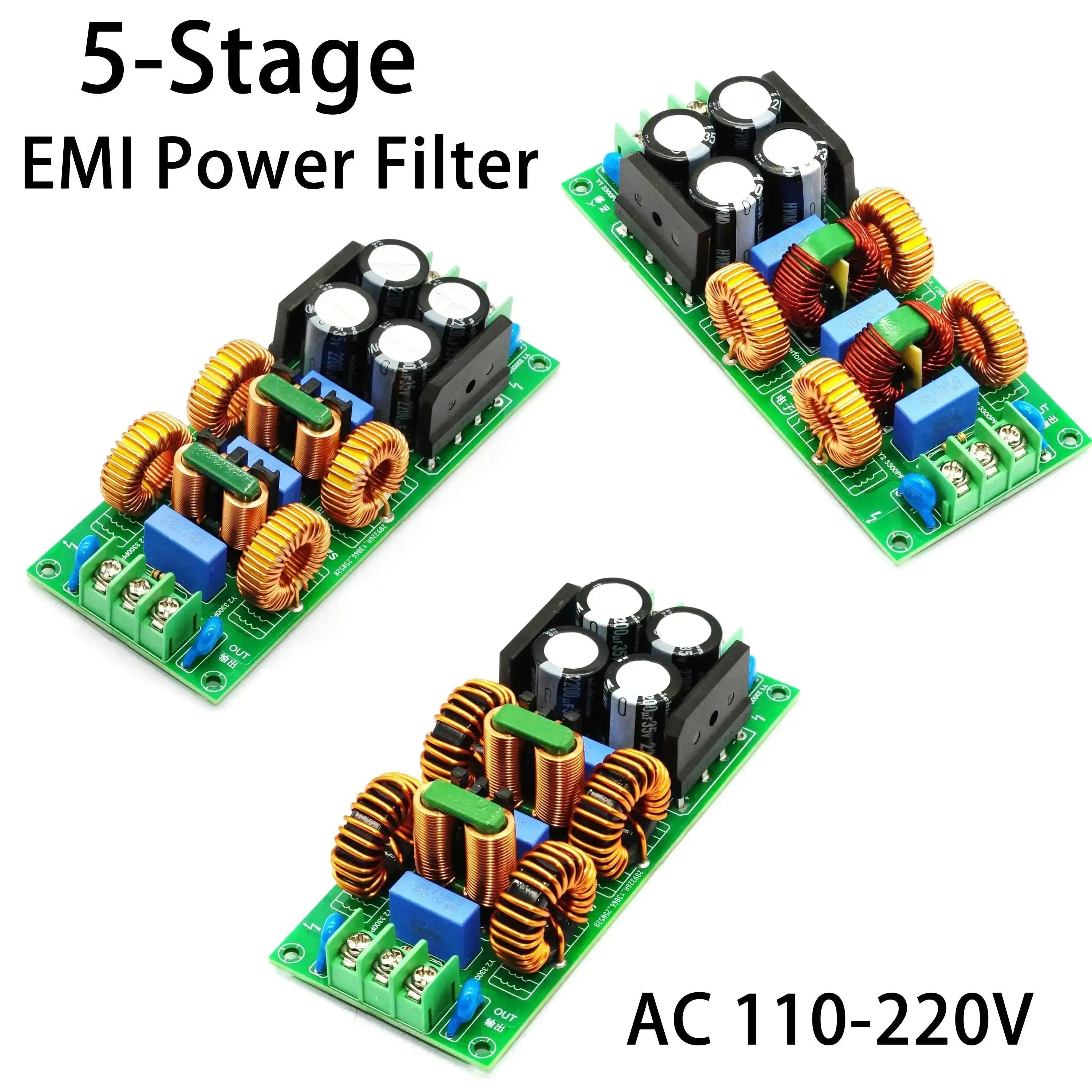 5-Stage AC EMI POWER Filter 8A 10A 15A  AC EMC 110V 220V Purify Power DC Isolator Noise Audio Decoder DAC Amplifier Purification